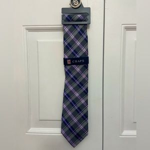 Chaps, Purple and Gray Plaid Tie